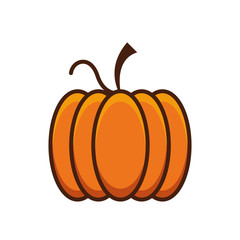 thanksgiving pumpkin vegetable isolated icon