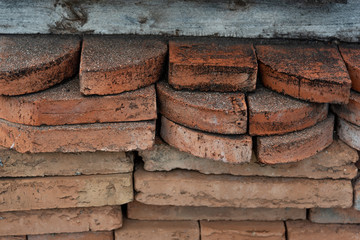 Building bricks in a work in Toledo, Spain