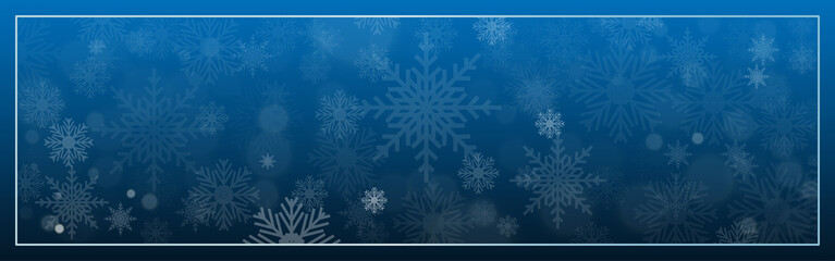 Merry Christmas decorative design with snowflake on blue background