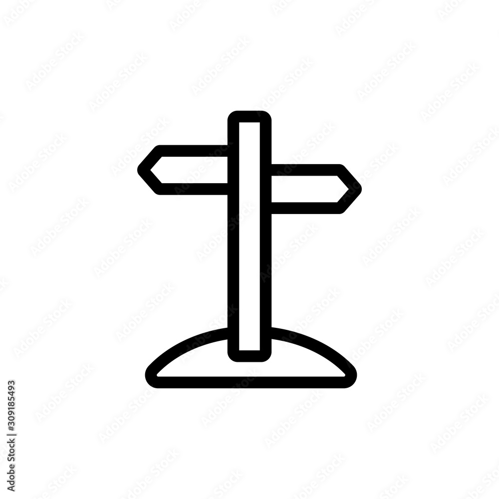 Poster pointer direction of the vector icon. a thin line sign. isolated contour symbol illustration