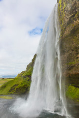 View on Seljalandsfoss waterfall in southern Iceland