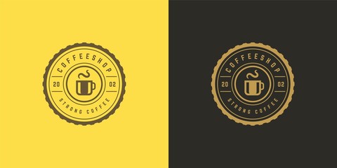 Coffee or tea shop logo template vector illustration with bean silhouette good for cafe badge design and menu decoration