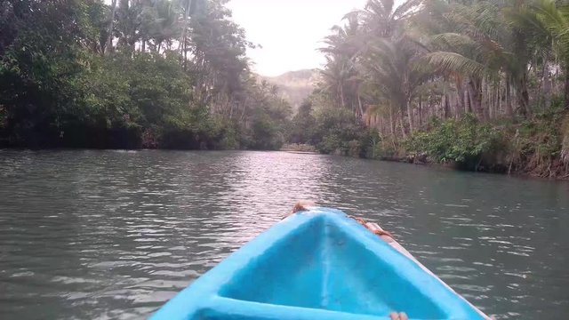 views of the Maron river in Pacitan seen from the boat