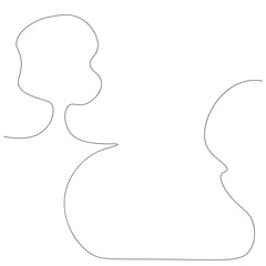 Tree one line drawing, vector illustration