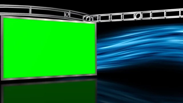 3D Virtual Studio Set Green Screen Background