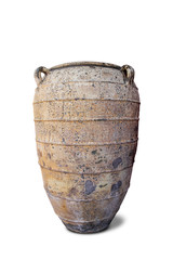 Antique vases or old vases that are isolated on a white background that separates objects. There are Clipping Paths for the designs and decoration 