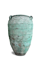 Antique vases or old vases that are isolated on a white background that separates objects. There are Clipping Paths for the designs and decoration 