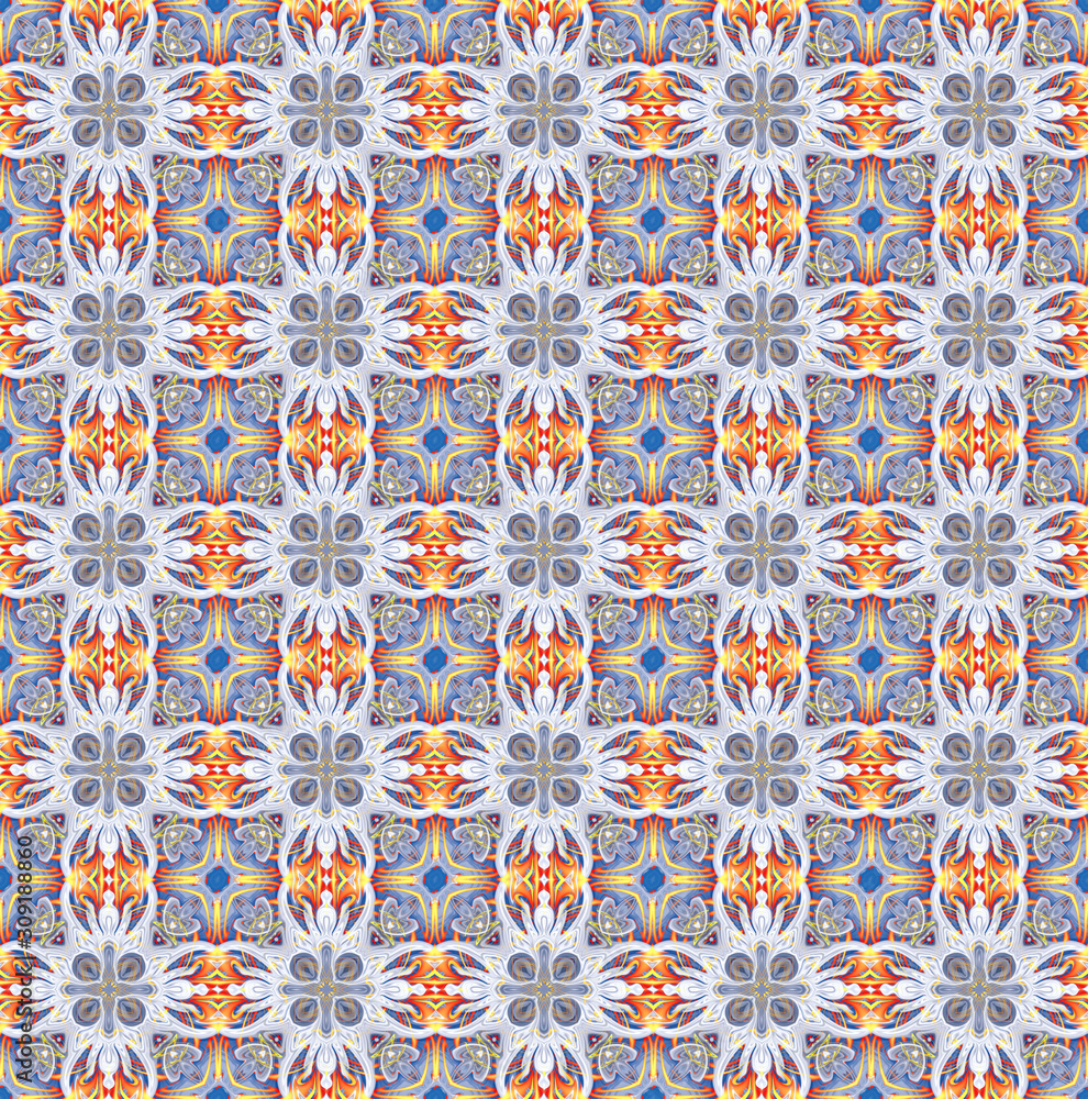 Aufkleber pattern mandala kaleidoscope abstract geometric colorful seamless background . cross repeated square