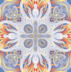 Mandala cross kaleidoscope abstract geometric colorful seamless pattern background .