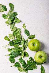 Fresh apple and spinach