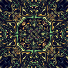 Mandala cross kaleidoscope abstract geometric colorful seamless pattern background .