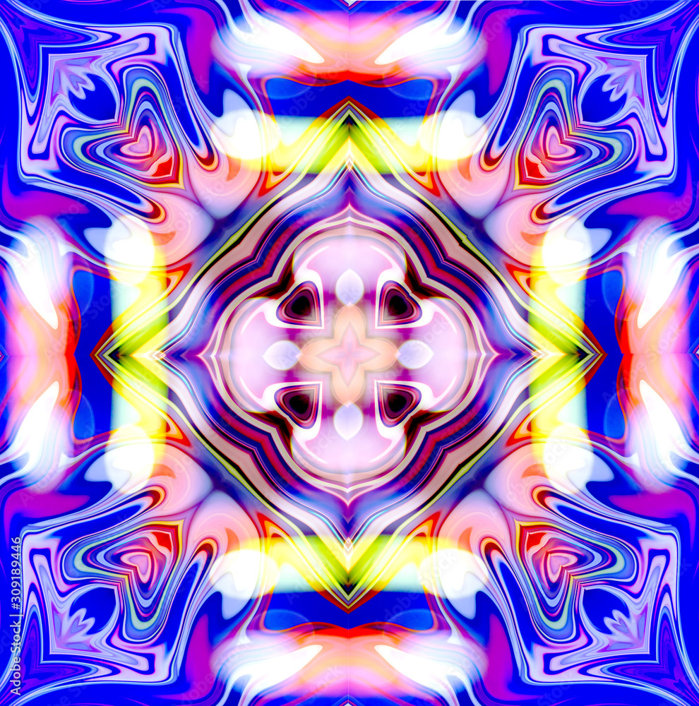 Poster mandala cross kaleidoscope abstract geometric colorful seamless pattern background