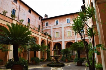 Courtyard with palms