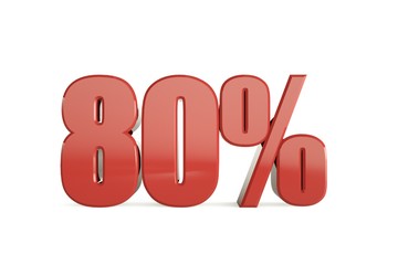 3D illustration 80 Percent Discount with background