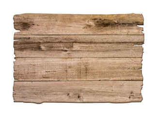 Brown wooden sign on a white background In the concept of the signpost and billboards with clipping path.