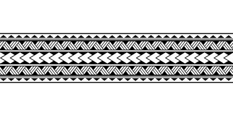 Maori polynesian tattoo bracelet. Tribal sleeve seamless pattern vector. Samoan border tattoo design fore arm or foot. Armband tattoo tribal. band fabric seamless ornament isolated on white background