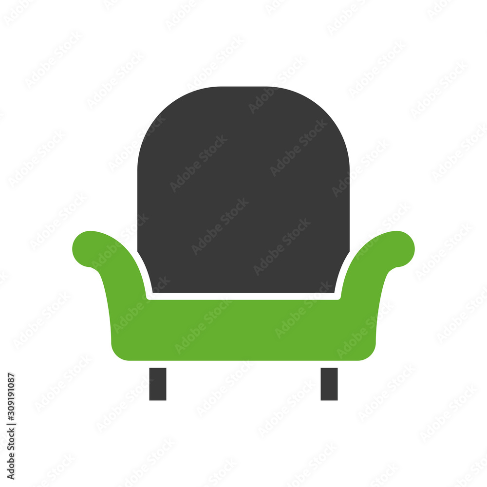 Sticker comfortable sofa forniture isolated icon