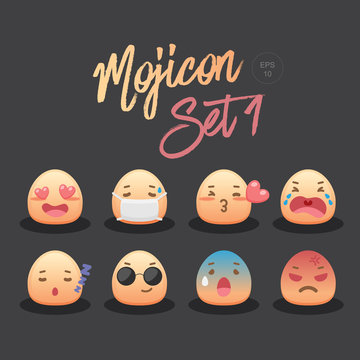 Mojicon Set 1, Face, Emotion, Emotional, Icon, iconset, Vector Illustration, Banner, Web, Design, Template, Elements.