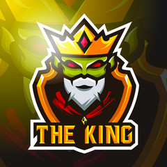 stock vector green king mascot logo illustration. logo, badge, esport logo, and emblem with modern illustration concept style. © Truncus
