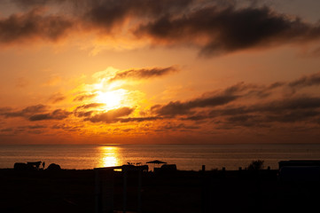 silhouette of the sea Crimea