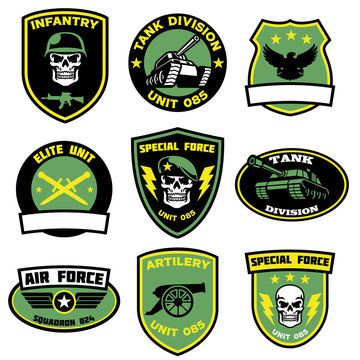 set badges military in bundle