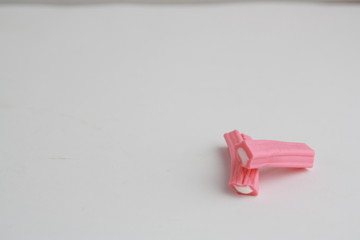 pink and white jelly licorice