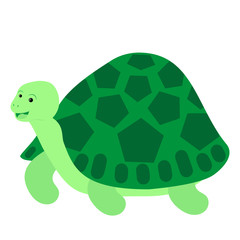 Cartoon turtle. Vector illustration on a white background. Drawing for children.