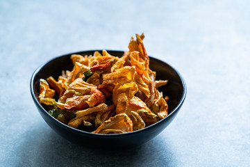 Colorful Dry Pepper Slices /Sun Dried Mixed Sliced Style Ready to Use in Bowl.