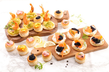 assorted of canape- appetizer,snack buffet food