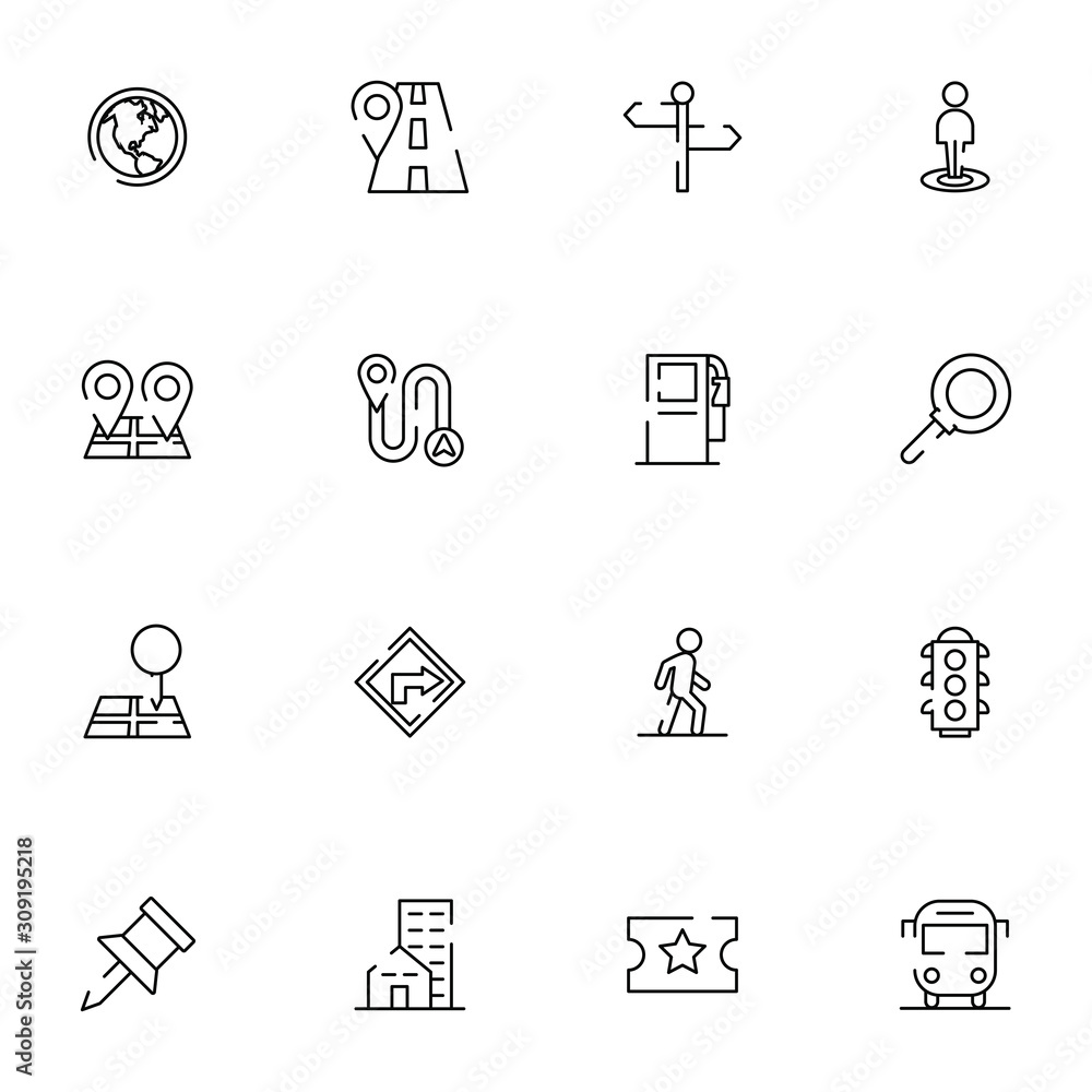 Poster bundle of maps and navigation icons