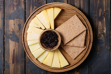 Fototapeta na wymiar variation of hard and semi-hard cheese