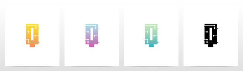 Horizontal Lines With Dots On Letter Logo Design Q