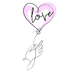 Heart Balloon Art Vector Illustration