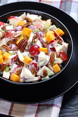 fresh apple salad of grapes, celery, nuts