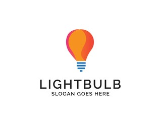 Creative light bulb lamp logo. Modern icon vector graphic