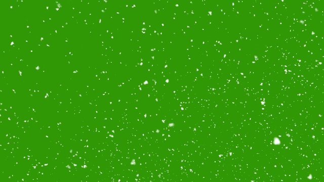 Winter Snow, Falling snow animation loop Slow motion green screen background
