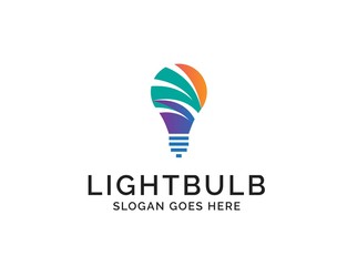 Creative light bulb lamp logo. Modern icon vector graphic