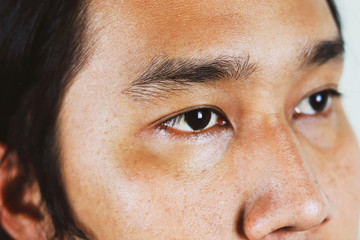 closeup eyes of asian men