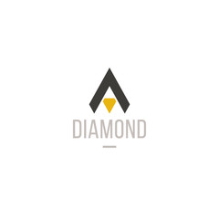 Premium letter A diamond logo design. Luxury abstract victory logotype. Creative elegant vector monogram symbol.
