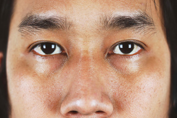 closeup eyes of asian men