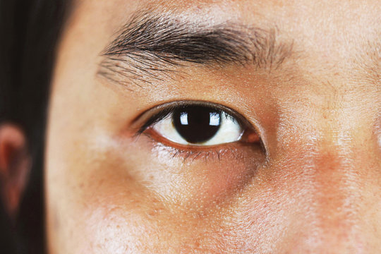 closeup eyes of asian men