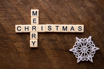 the words merry Christmas on wood