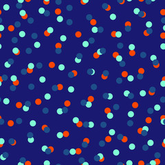 Abstract colorful background stock vector illustration. Trendy color dots vector seamless patten for textile. Colorful confetti vector seamless pattern for wrapping paper.