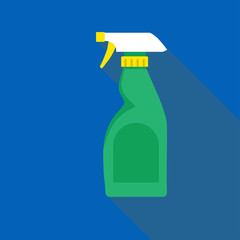 Cleaning bottle spray icon flat style vector image