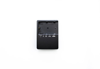 digital camera charger on a white background