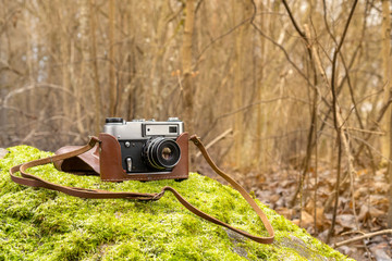Retro photo camera outdoor