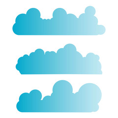 blue cloud, bubble shape vector set 
