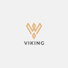 Letter V logo template. Unique modern creative elegant logotype. Vector icon.