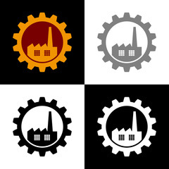 Industrial icon set, vector illustration