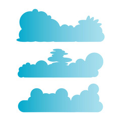 Fototapeta premium blue cloud, bubble shape vector set 